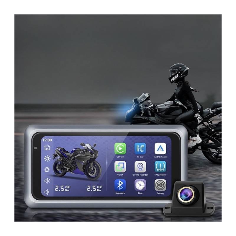 Motorrad Fahren Recorder Drahtlose Carplay auto hicar Reifendruck Motorrad Recorder von KKGHYYMG