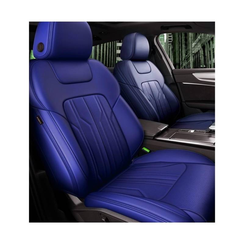 Passgenaue Auto-Sitzbezüge, kompatibel mit Volvo EX30 2024, komplettes Set aus Leder for die Vorder- und Hintersitze(Blue) von KKGHYYMG