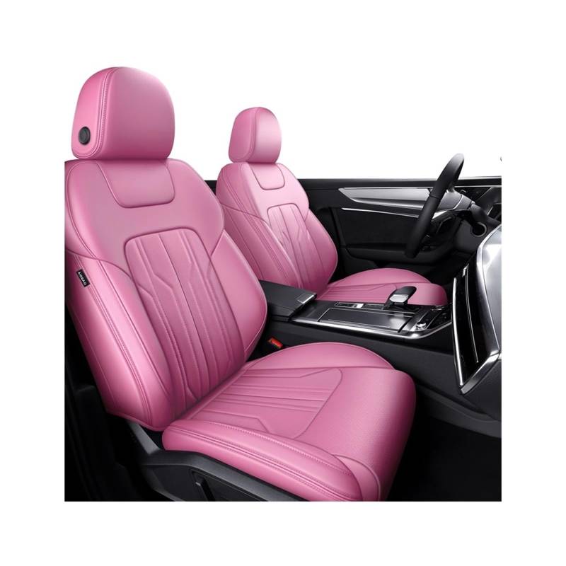 Passgenaue Auto-Sitzbezüge, kompatibel mit Volvo EX30 2024, komplettes Set aus Leder for die Vorder- und Hintersitze(Pink) von KKGHYYMG