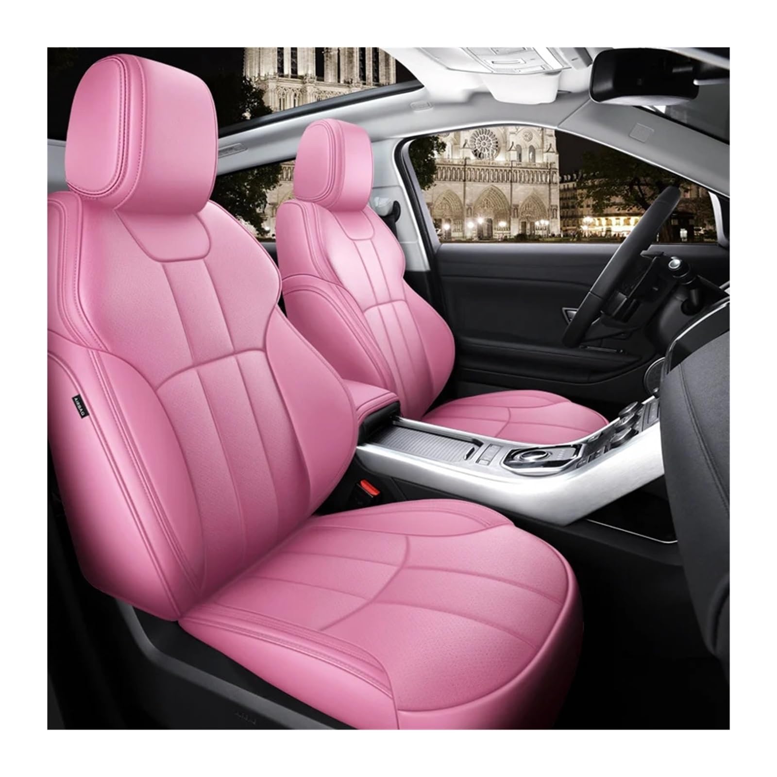 Passgenaue Auto-Sitzbezüge for 5 Sitze, komplettes Set, speziell kompatibel mit Evoque(Pink) von KKGHYYMG