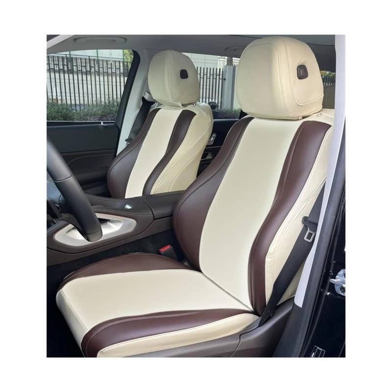 Sitzabdeckungen for Custom Fit Car Accessoires for 7 Sitzplätze Full Set Material Spezifisch for Mercedes Gle 350 450 GLS 400 450 kompatibel(Beige) von KKGHYYMG