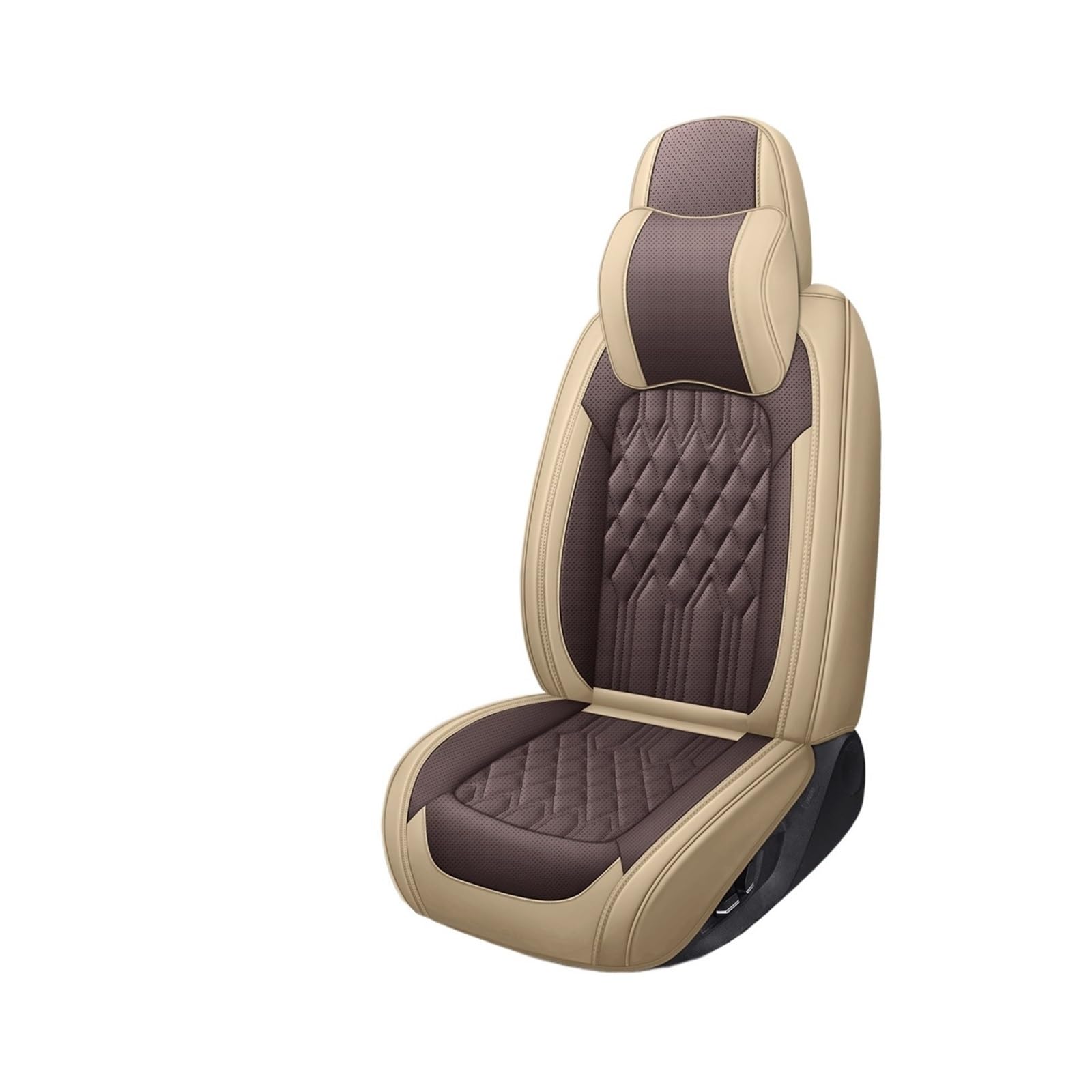 Universelle Autositzbezüge, 360-Grad-Vollbezug aus ECO-Leder, for 90% Limousine, SUV, 5 Sitze, vordere und hintere Abdeckungen(BEIGE COFFEE) von KKGHYYMG