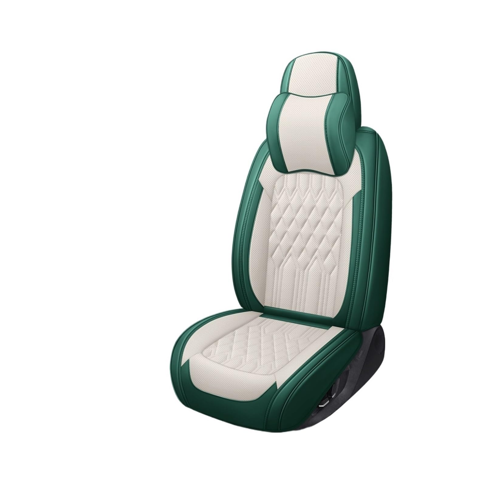 Universelle Autositzbezüge, 360-Grad-Vollbezug aus ECO-Leder, for 90% Limousine, SUV, 5 Sitze, vordere und hintere Abdeckungen(GREEN WHITE) von KKGHYYMG