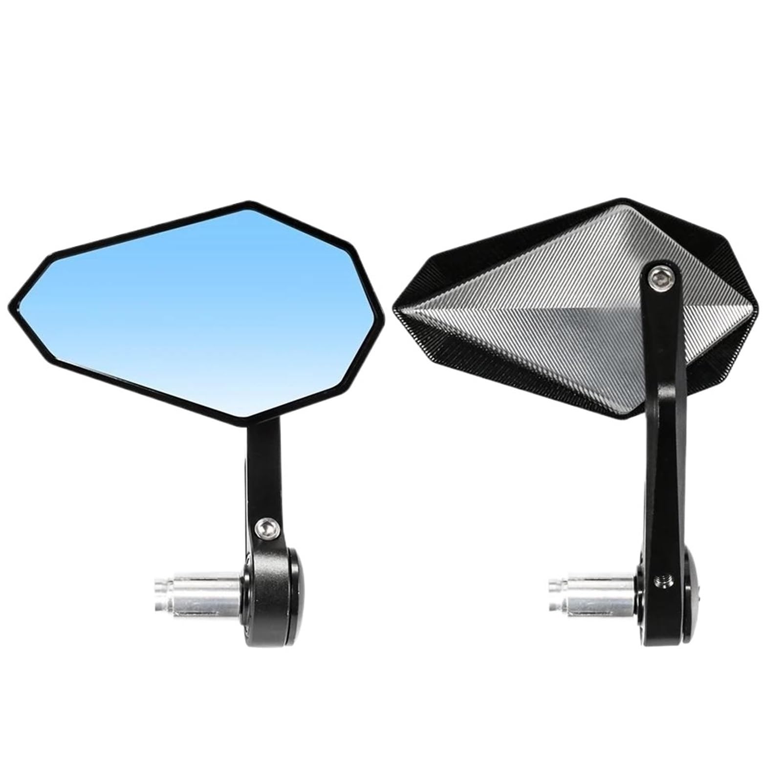 KKMNAIF Motorrad Spiegel Bar End Spiegel Lenker Anti-blau Rückansicht 360 Grad CNC Aluminium Legierung Spiegel Für Motorrad Mit 22mm 7/8 "Lenker Ende Drehbarer Motorrad Rückspiegel(Silver) von KKMNAIF