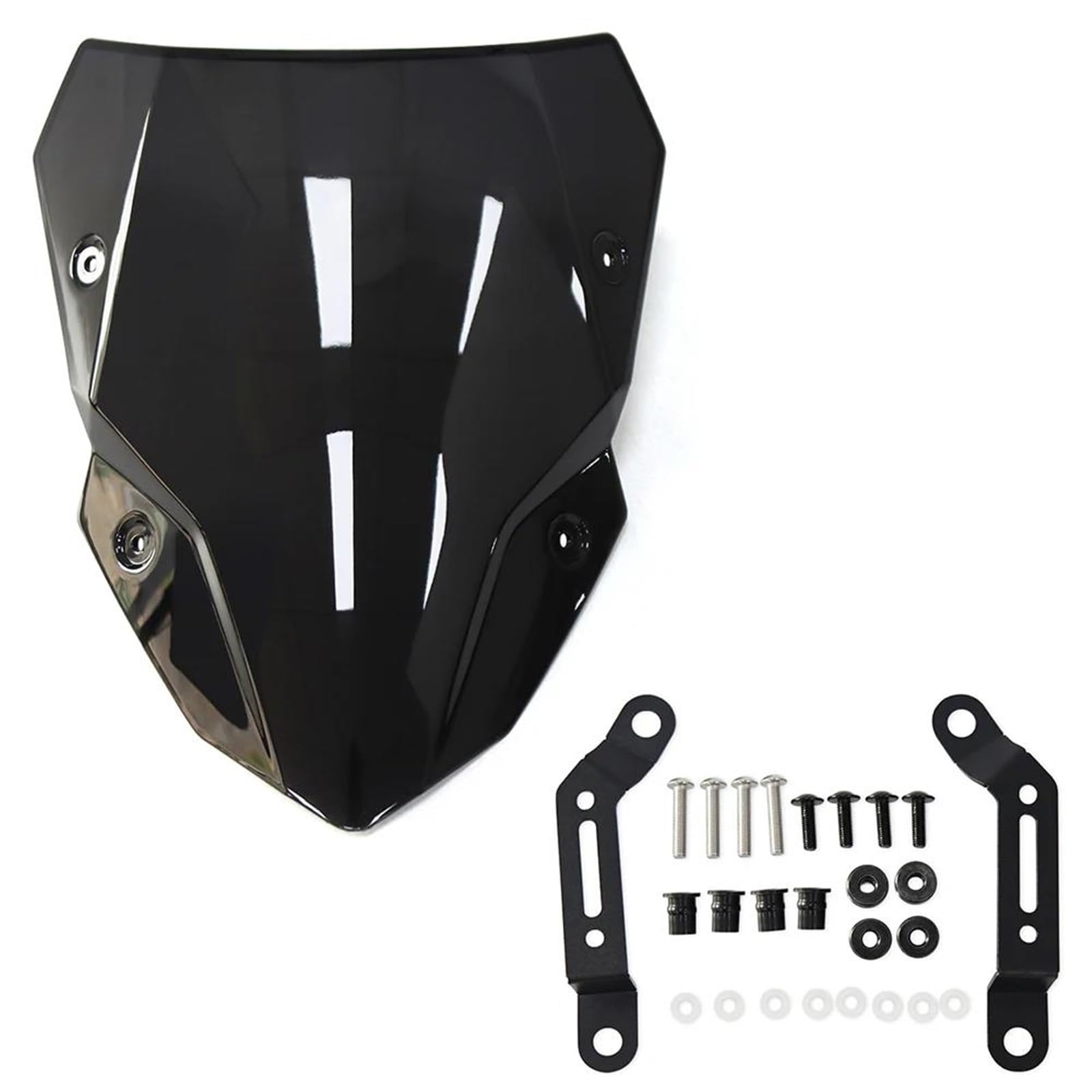 KKMNAIF Windschutzscheibe Motorrad Zubehör Windschutzscheibe Visier Motorräder Deflektor Windschutzscheibe Halterung Für Kawasaki Für Z500 ABS Z500 SE ABS 2024-2025 Windabweiser Motorrad(Black) von KKMNAIF