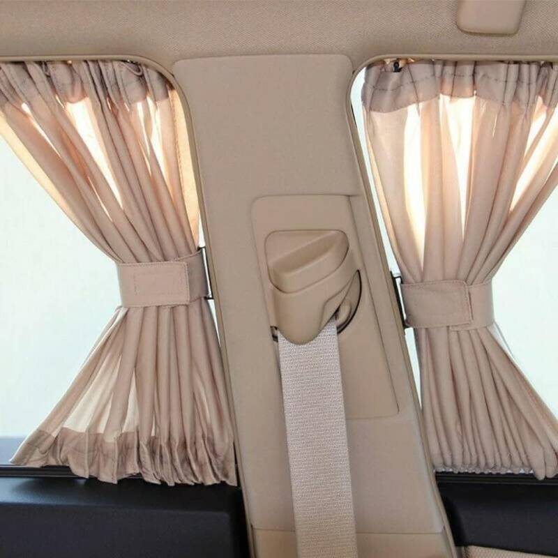 2 Stück Universal Beige VIP Auto Van SUV Vorhänge Schiene UVproof Sonnenschutz Visier Sichtschutz von KKMVIUC