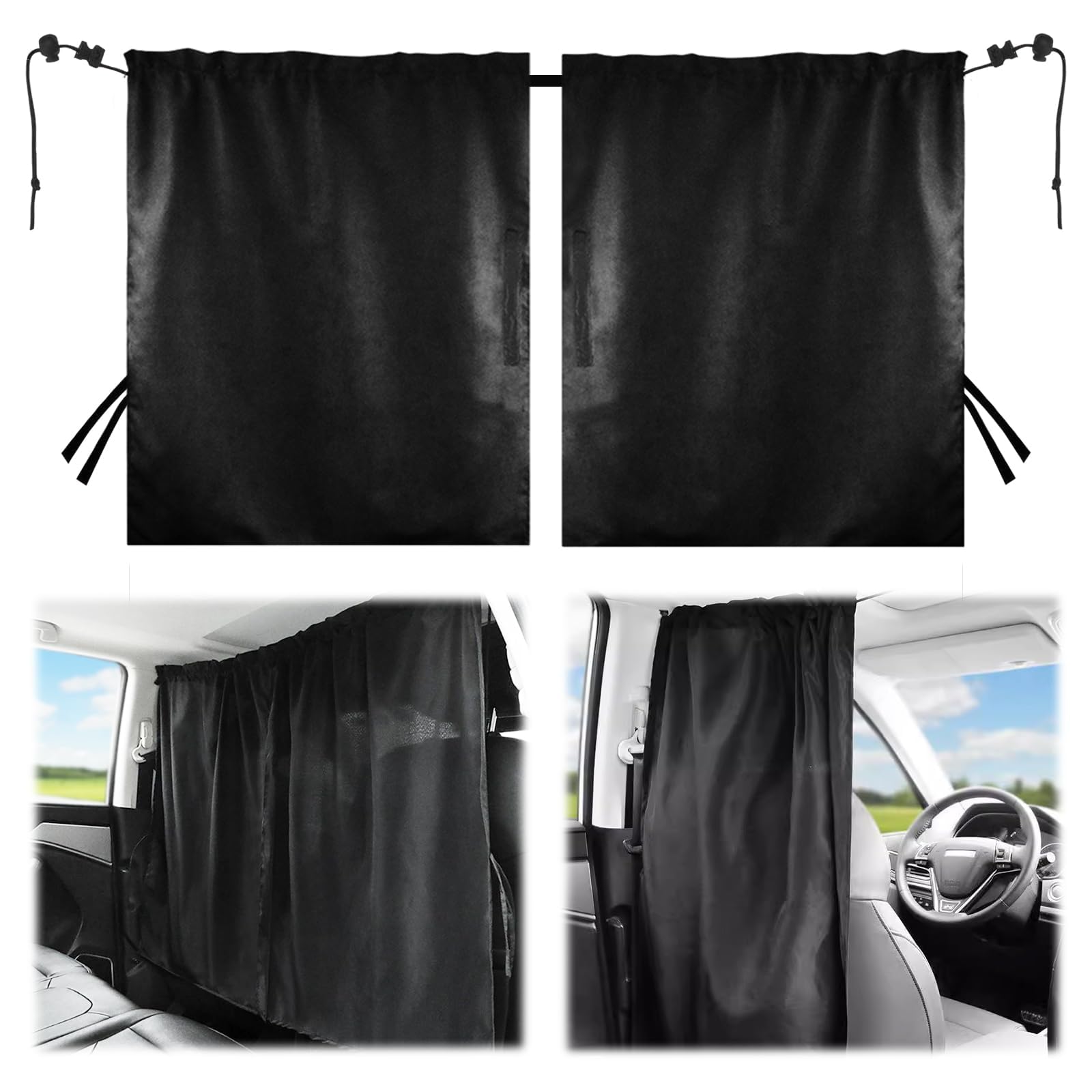 Auto Camping Vorhang, Auto Trennvorhänge Sonnenschutz 138 × 82 cm Auto Sichtschutz Vorhang Auto Sichtschutz Autofenster Mit Zwei Klettverschlüssen & Abnehmbar Gilt für Alle Autos Reisecamping von KKMVIUC