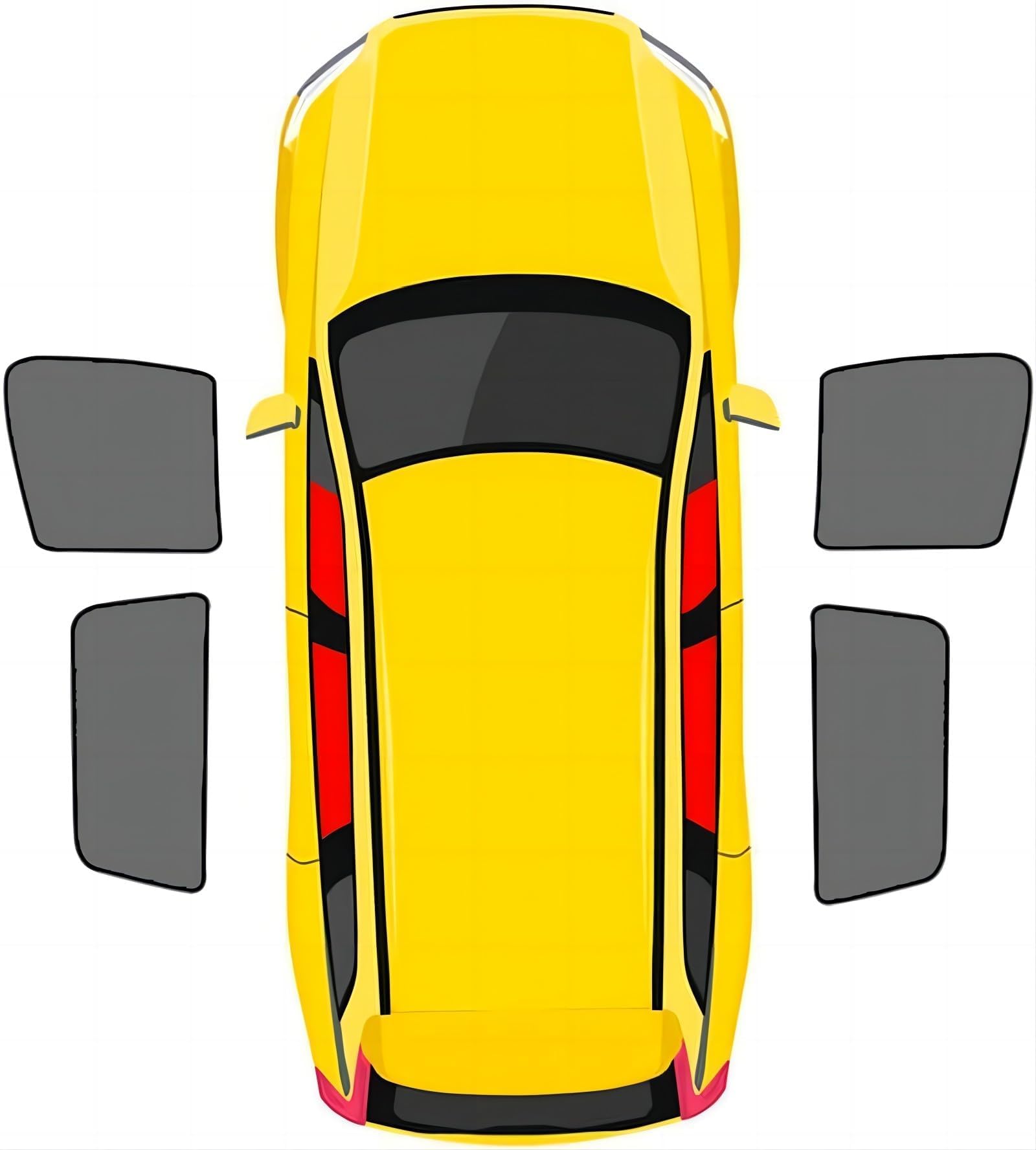 Auto Sonnenschutz Hintere Seitenscheibe für Skoda Scala 2019-2023, Sonnenblende Auto Kinder Erwachsene und Haustiere mit UV Schutz Sichtschutz Fenster,4pcs-Doors-Window-normal von KKMVIUC