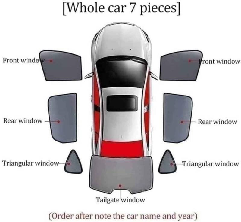 Auto-Sonnenschutz für VW Touran 2016-2023, Reduziert Wärme und Strahlung Fenster Verdunkelung Auto Zubehör für Reisen,H/All Car Windows-normal von KKMVIUC