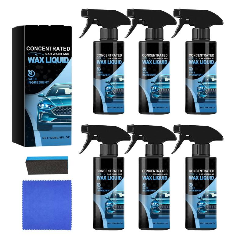 KKSCR Schonender und effektiver Auto-Reinigungsspray mit Schwamm und Tuch, Teppichreiniger-Spray, Auto-Lederreiniger, kraftvoller Schaum entfernt Schmutz und Flecken vom Sitz (6PCS) von KKSCR