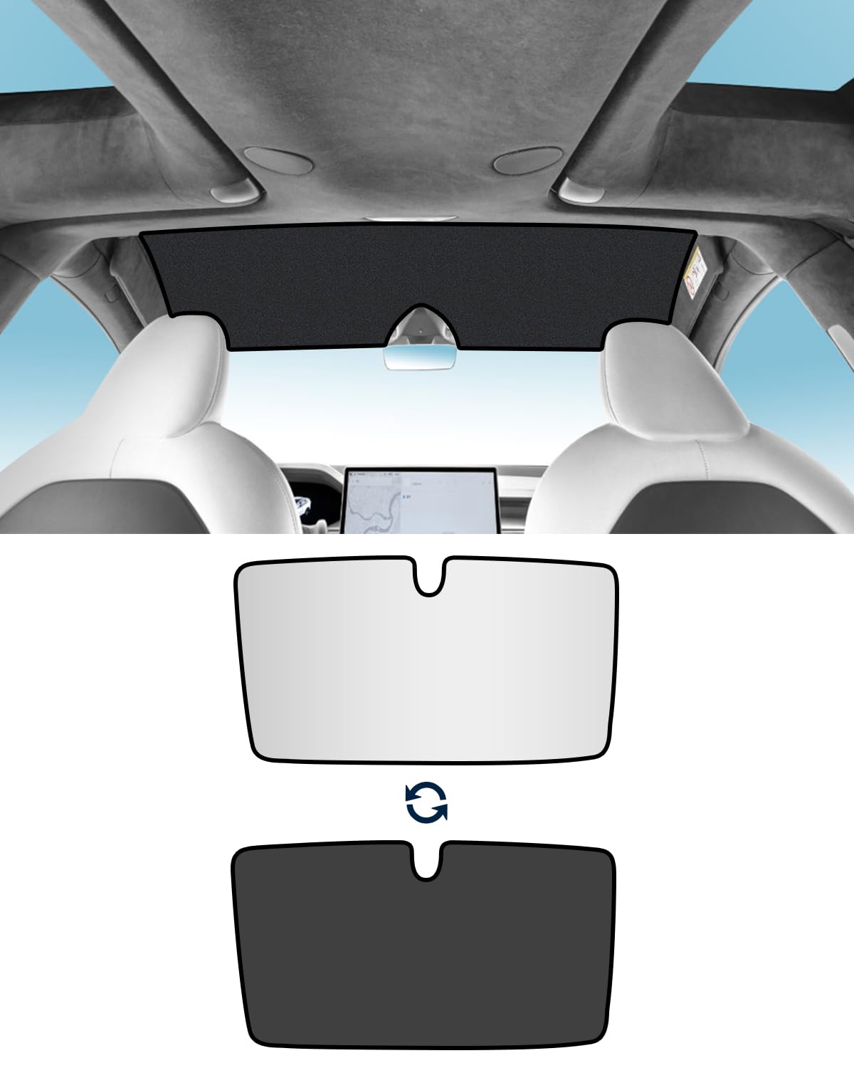 KKTR-CAR Für Tesla Model X Sonnenschirm Frontglas Dach Zubehör Dachvisier für Tesla Model X 2024 2023 2022 von KKTR-CAR