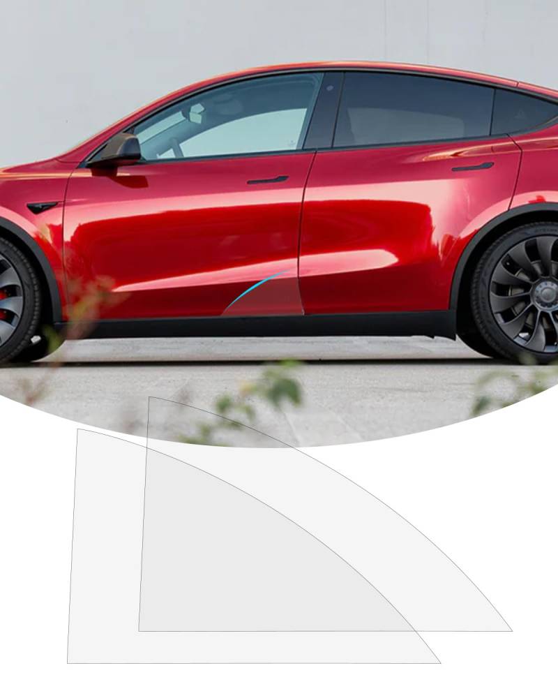 KKTR-CAR für Tesla Model Y PPF Film Tür Vorne Klare Lackschutz 8 Mil Dicke Folie Set, Vorne Tür Zubehör Selbstheilung Schild Flexible Film Wrap Auto von KKTR-CAR