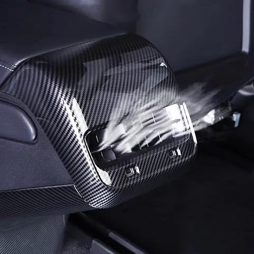 für Tesla Model 3/Y 2017-2022 Console posteriore centro aria Trim fibra di carbonio texture AC prese d'aria di copertura (Carbonio Lucido) von KKTR-CAR