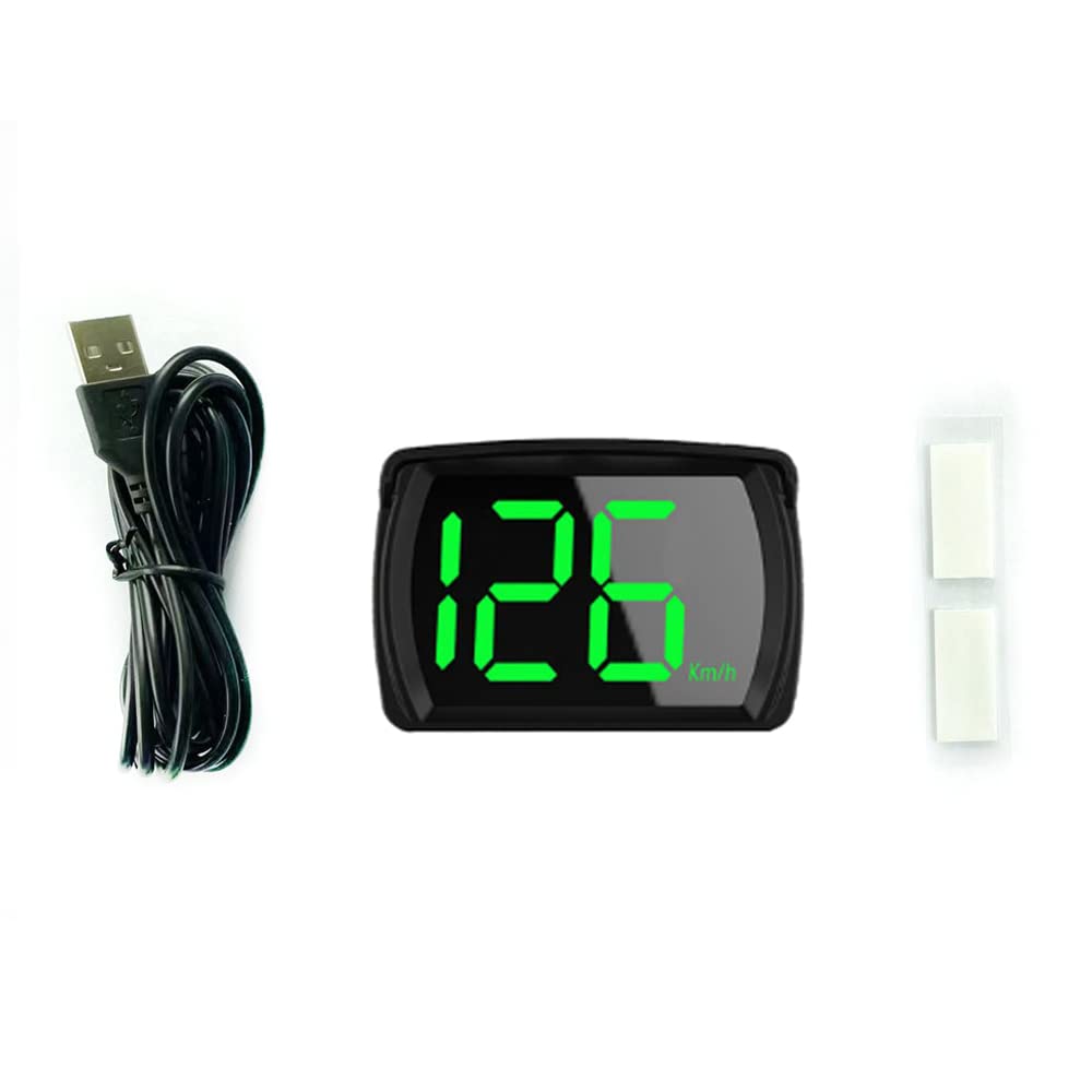 Auto-Headup-Display KM/H MPH GPS-Digital-Tachometer mit LED-Anzeige mit großer Schrift, Kfz-Ladeadapter für Auto, LKW, SUV, Motorrad von KKnoon