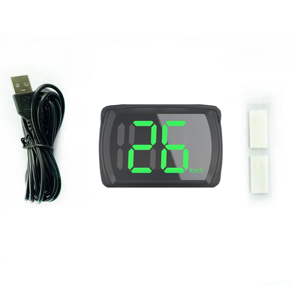 Auto-Headup-Display KM/H MPH GPS-Digital-Tachometer mit LED-Anzeige mit großer Schrift, Kfz-Ladeadapter für Auto, LKW, SUV, Motorrad von KKnoon