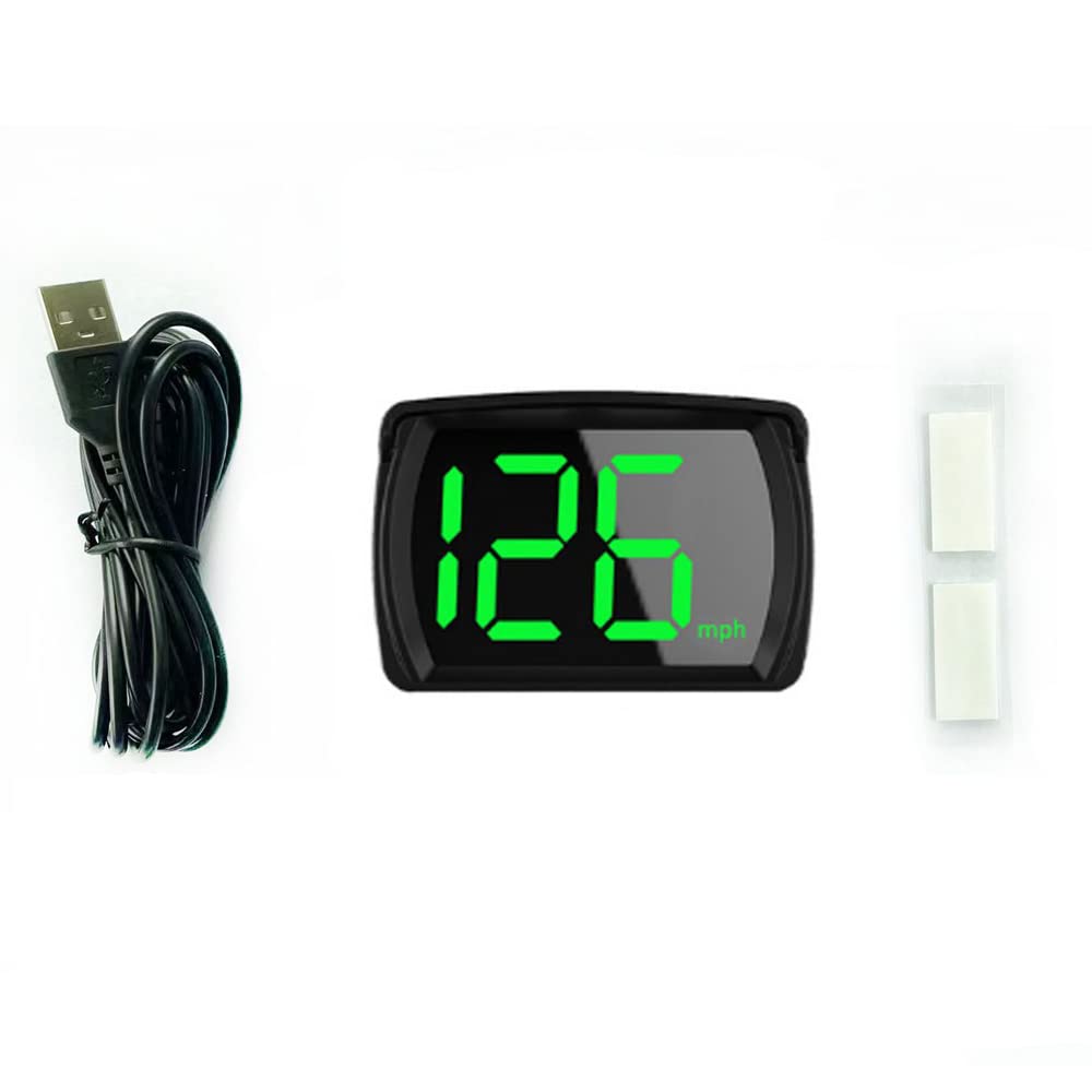 Auto-Headup-Display KM/H MPH GPS-Digital-Tachometer mit LED-Anzeige mit großer Schrift, Kfz-Ladeadapter für Auto, LKW, SUV, Motorrad von KKnoon