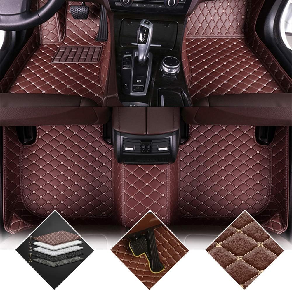 Auto Benutzerdefinierte Fußmatten für Acura RL 2009-2010, PU Leder Bodenmatten, Wasserdicht Fussmatten, Anti Rutsch Tragen Automatten, linkes Ruder,Coffee von KLBHD