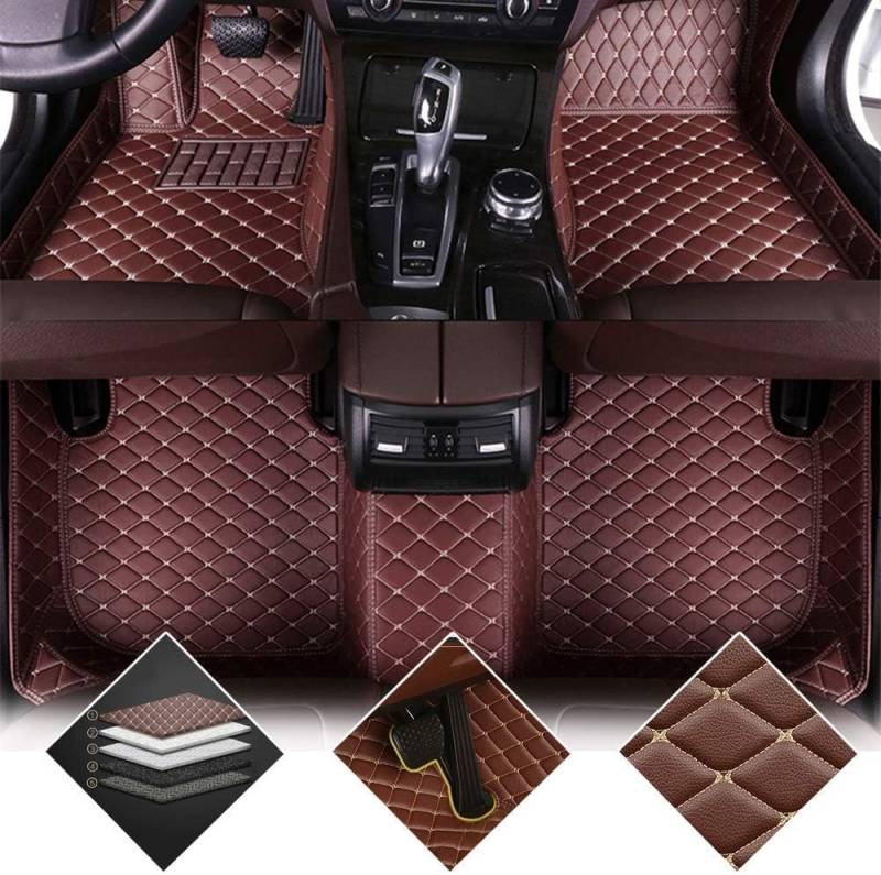 Auto Benutzerdefinierte Fußmatten für Acura TL 2006-2008, PU Leder Bodenmatten, Wasserdicht Fussmatten, Anti Rutsch Tragen Automatten, linkes Ruder,Coffee von KLBHD