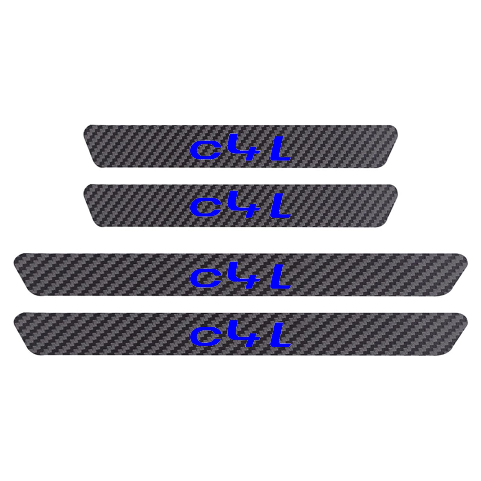4 Stück Auto Einstiegsleisten Schutz Aufkleber für Citr-oen, Kohlefaser Türschweller Lackschutzfolie Schritt Platte Abdeckung Dekorative Zubehör,C4L Blue von KLHYWEN
