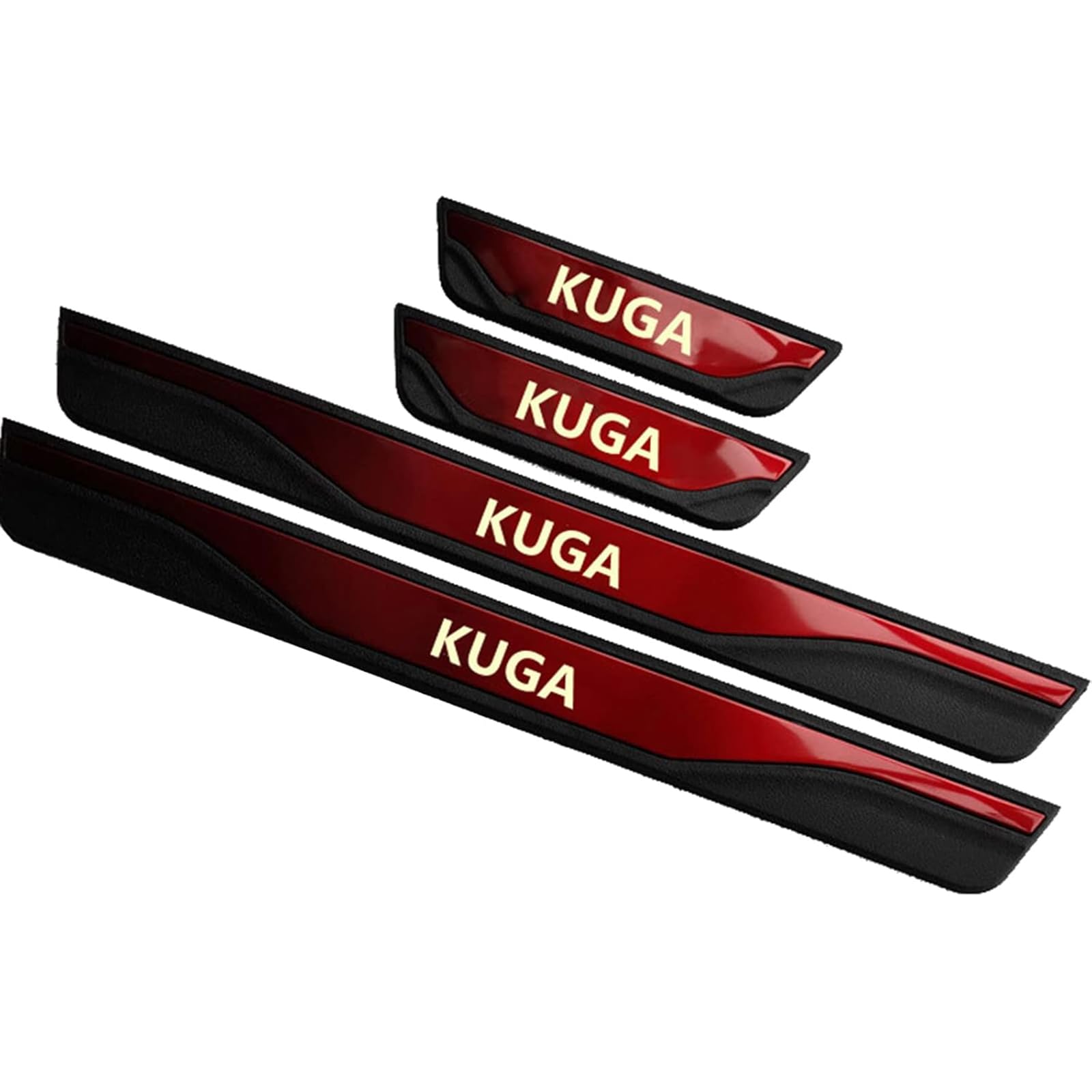 4 Stück Auto Einstiegsleisten Schutzfolie für Fo-rd Kuga 2013-2019 Türschwelle Lackschutz, Edelstahl Aufkleber Kantenschutz Styling Tuning Zubehör,Red von KLHYWEN