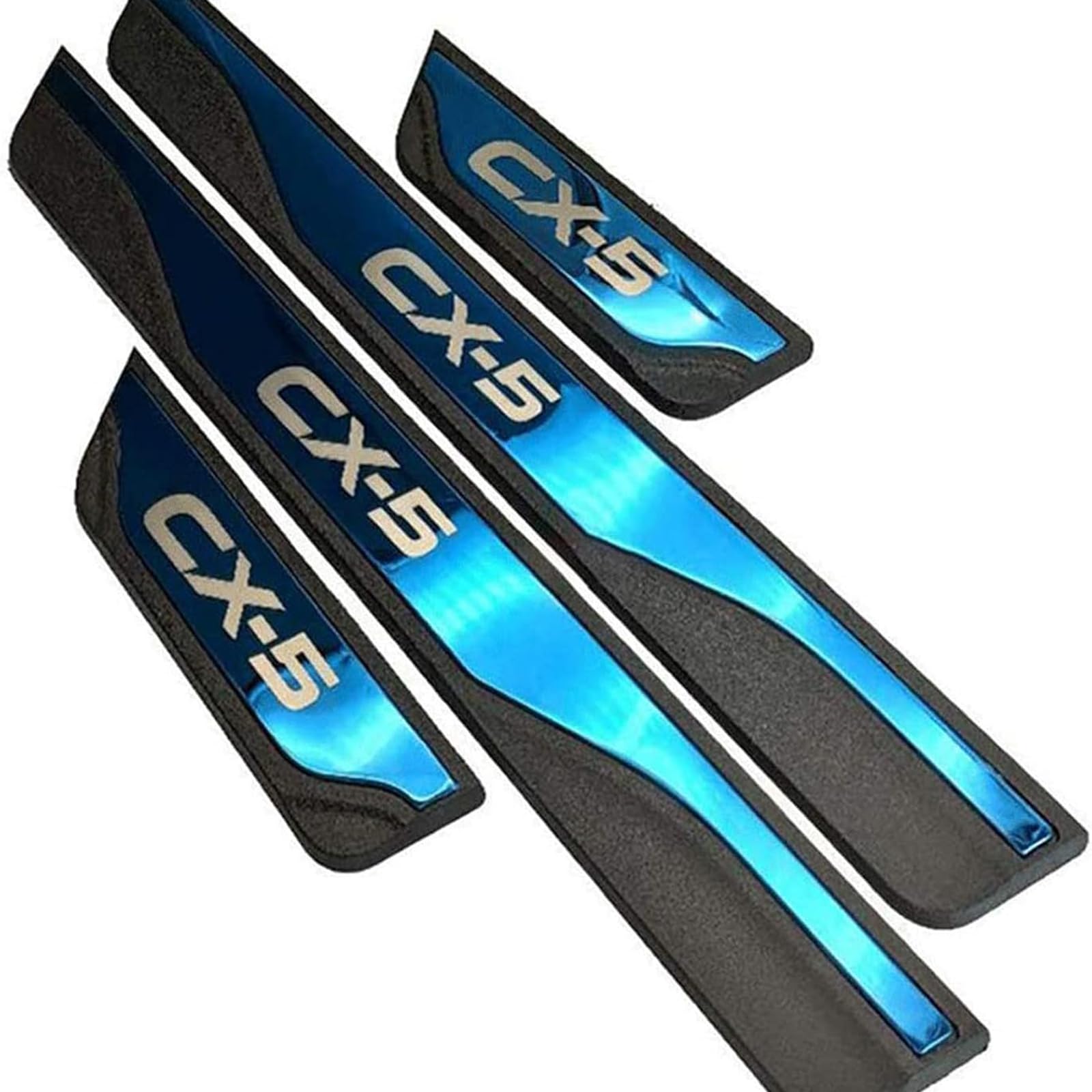 Auto Edelstahl Einstiegsleisten Für Maz-da CX5 CX-5 2017-2022 Tuning Zubehör 4 STÜCKE Auto Scuff Plate Türschwelle Sill Aufkleber,Blue von KLHYWEN