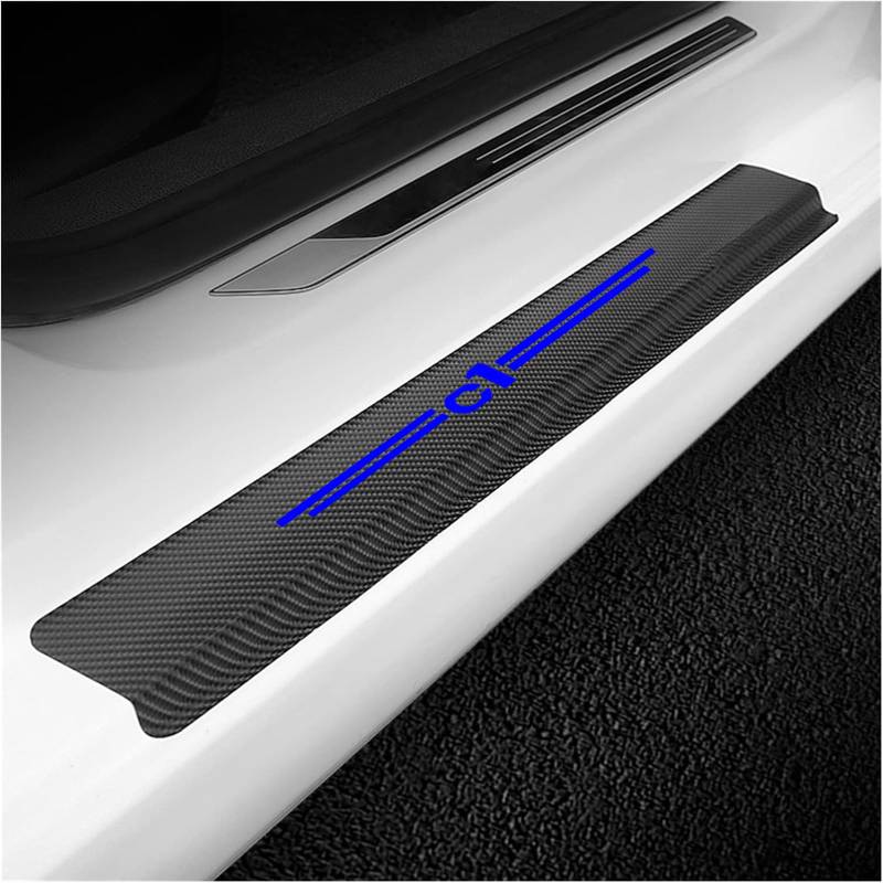 Auto Kohlefaser Einstiegsleisten Für Citr-oen C1 Tuning Zubehör 4 STÜCKE Auto Scuff Plate Türschwelle Sill Aufkleber,Blue von KLHYWEN