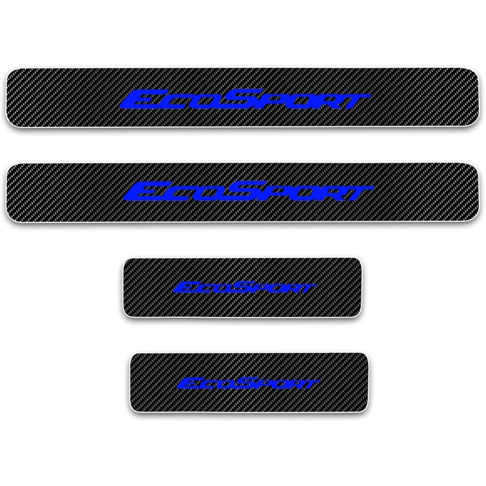 Auto Kohlefaser Einstiegsleisten Für Fo-rd Ecosport Tuning Zubehör 4 STÜCKE Auto Scuff Plate Türschwelle Sill Aufkleber,Blue von KLHYWEN