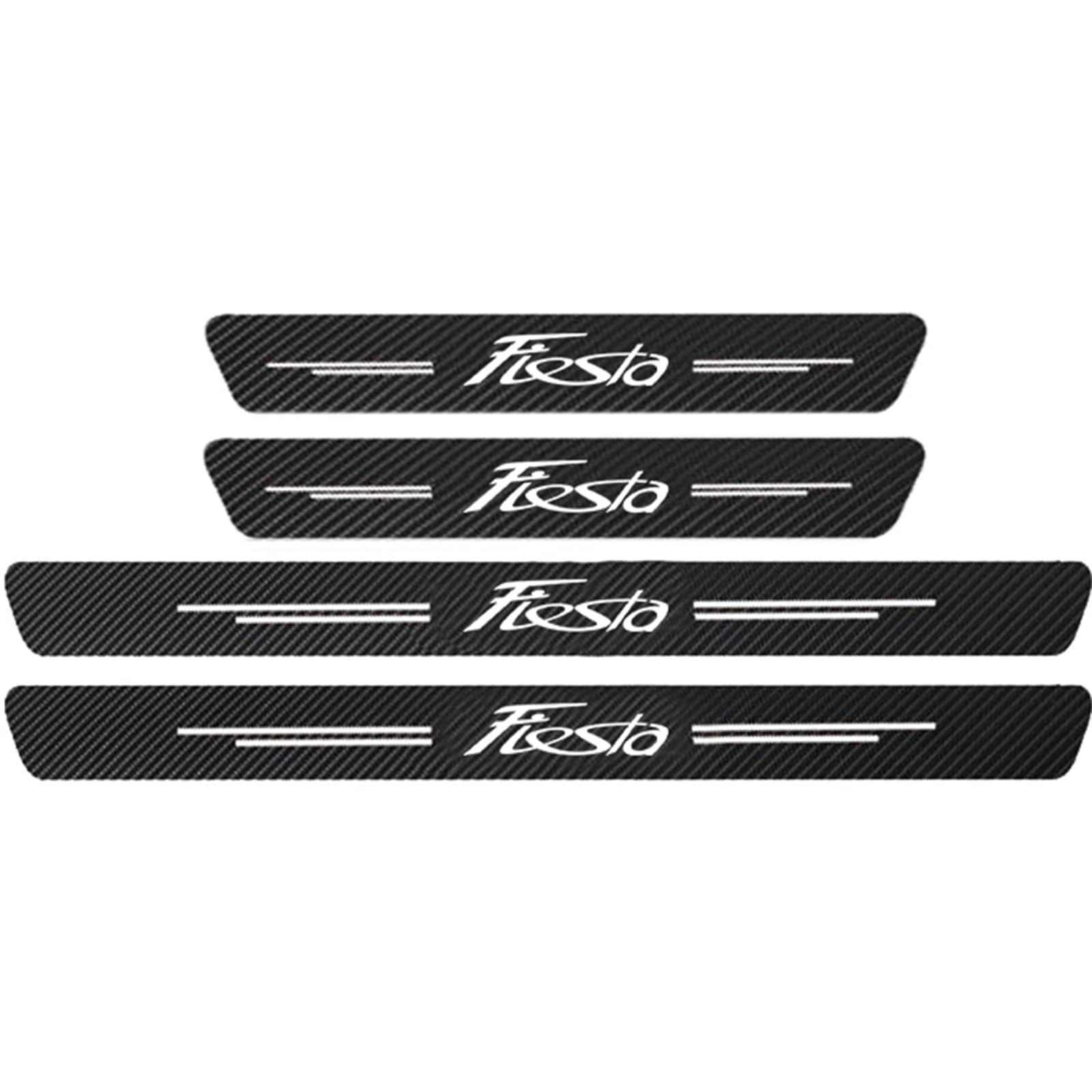 Auto Kohlefaser Einstiegsleisten Für Fo-rd Fiesta 2021 2010 2011 2012 2013 2014 2015 2016 Tuning Zubehör 4 STÜCKE Auto Scuff Plate Türschwelle Sill Aufkleber,White von KLHYWEN