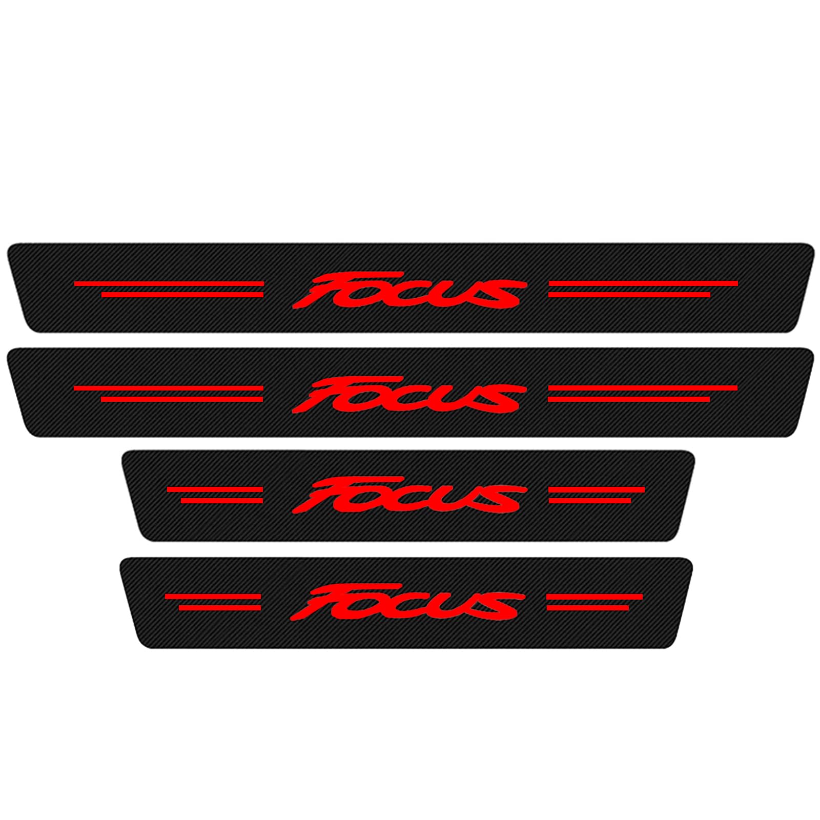 Auto Kohlefaser Einstiegsleisten Für Fo-rd Focus 1 2 3 4 MK1 MK2 MK3 MK4 Tuning Zubehör 4 STÜCKE Auto Scuff Plate Türschwelle Sill Aufkleber,Red von KLHYWEN