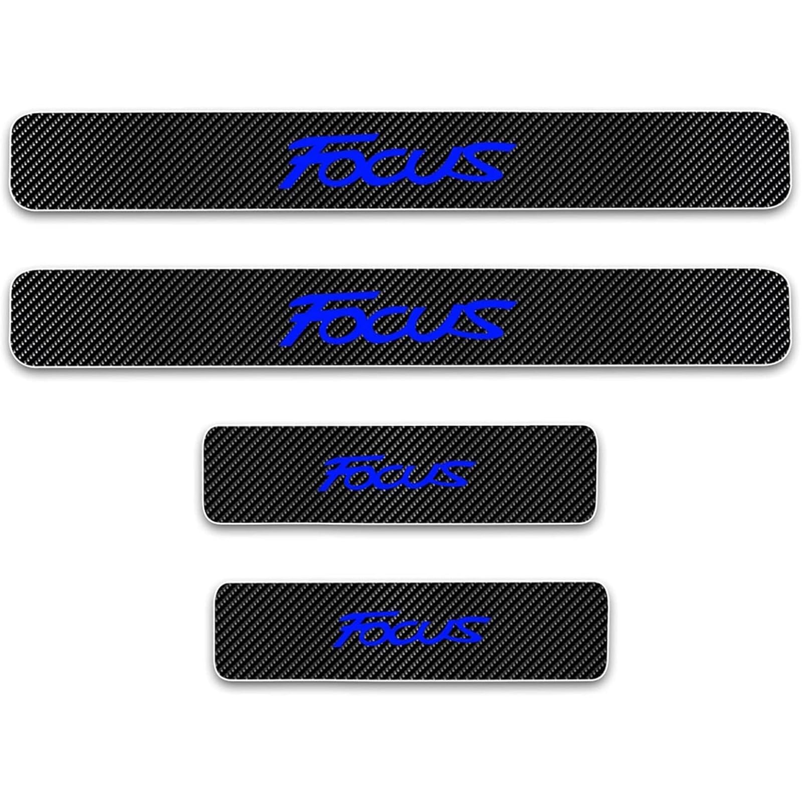 Auto Kohlefaser Einstiegsleisten Für Fo-rd Focus Tuning Zubehör 4 STÜCKE Auto Scuff Plate Türschwelle Sill Aufkleber,Blue von KLHYWEN