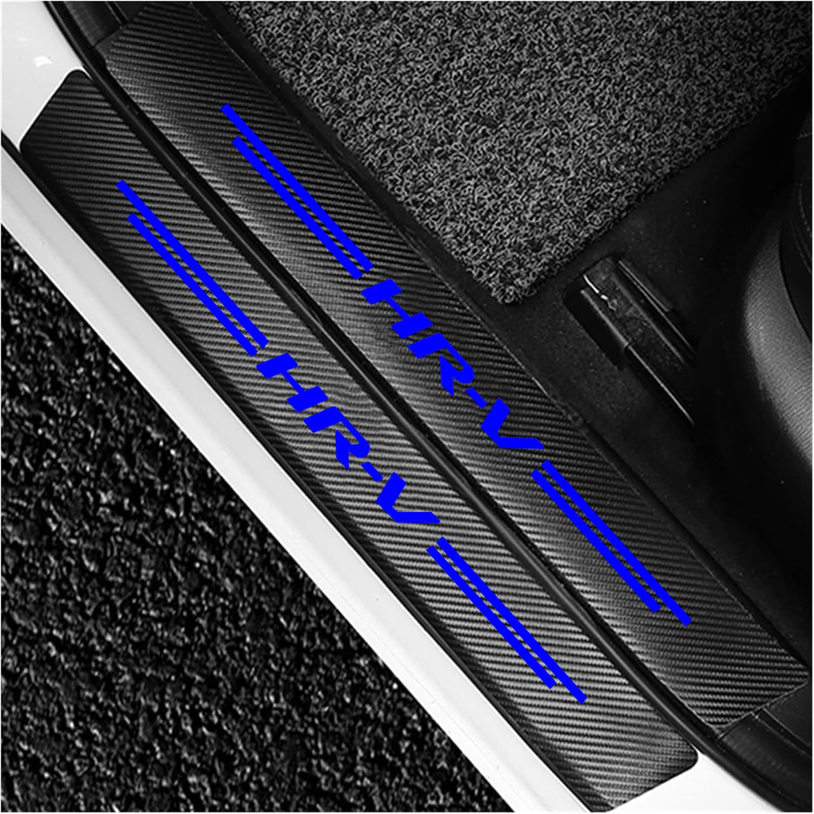 Auto Kohlefaser Einstiegsleisten Für Ho-nda HR-V HRV HR V Tuning Zubehör 4 STÜCKE Auto Scuff Plate Türschwelle Sill Aufkleber,Blue von KLHYWEN