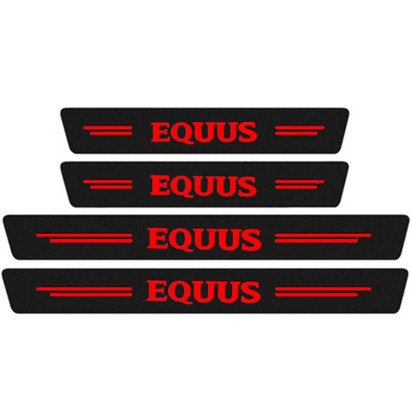 Auto Kohlefaser Einstiegsleisten Für Hyun-dai EQUUS Tuning Zubehör 4 STÜCKE Auto Scuff Plate Türschwelle Sill Aufkleber,Red von KLHYWEN