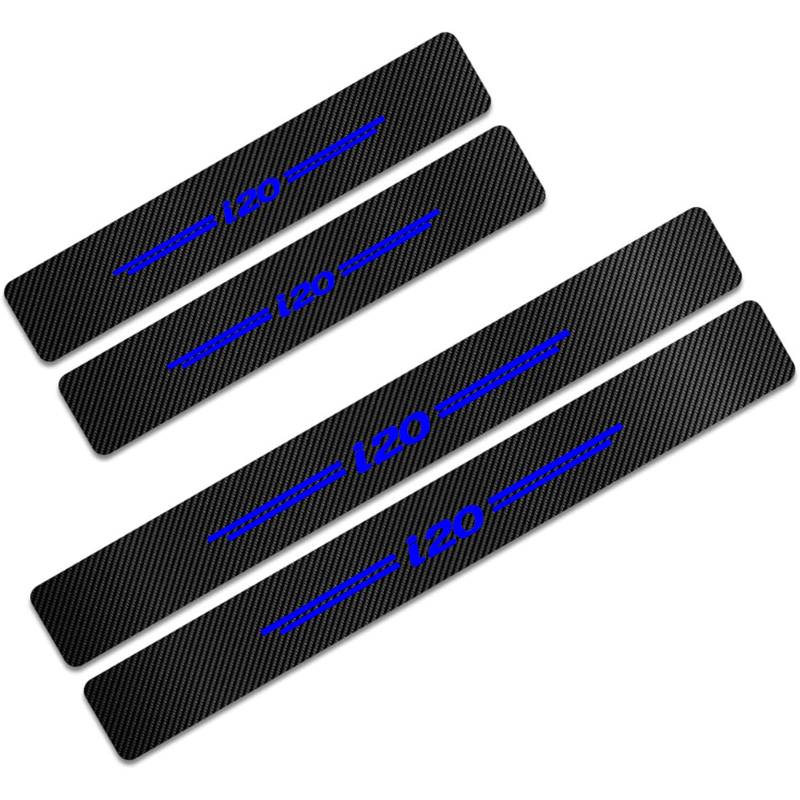 Auto Kohlefaser Einstiegsleisten Für Hyun-dai i20 Tuning Zubehör 4 STÜCKE Auto Scuff Plate Türschwelle Sill Aufkleber,Blue von KLHYWEN