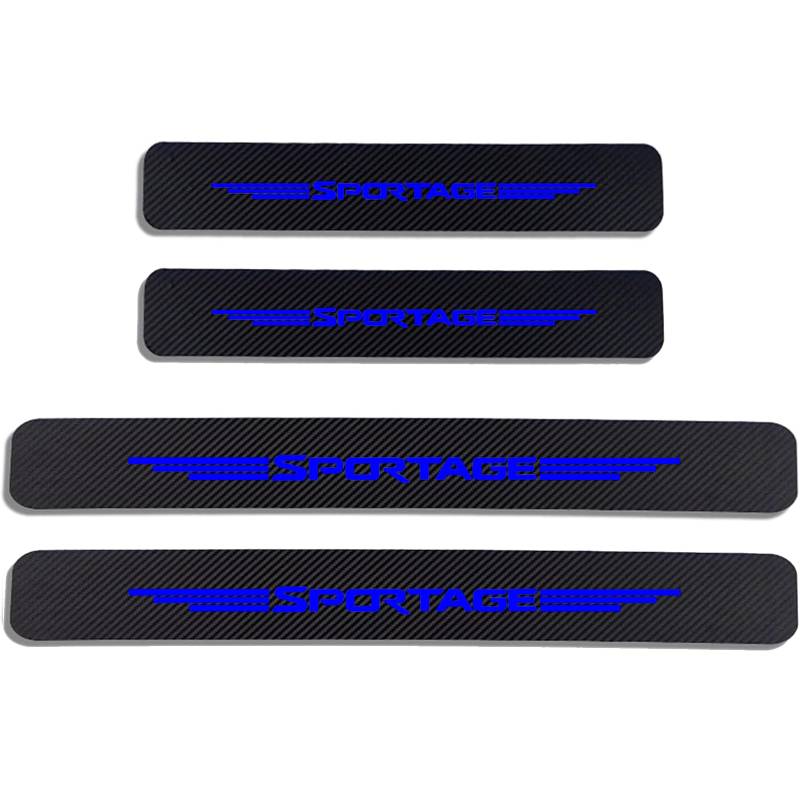 Auto Kohlefaser Einstiegsleisten Für K-ia Sportage Tuning Zubehör 4 STÜCKE Auto Scuff Plate Türschwelle Sill Aufkleber,Blue von KLHYWEN