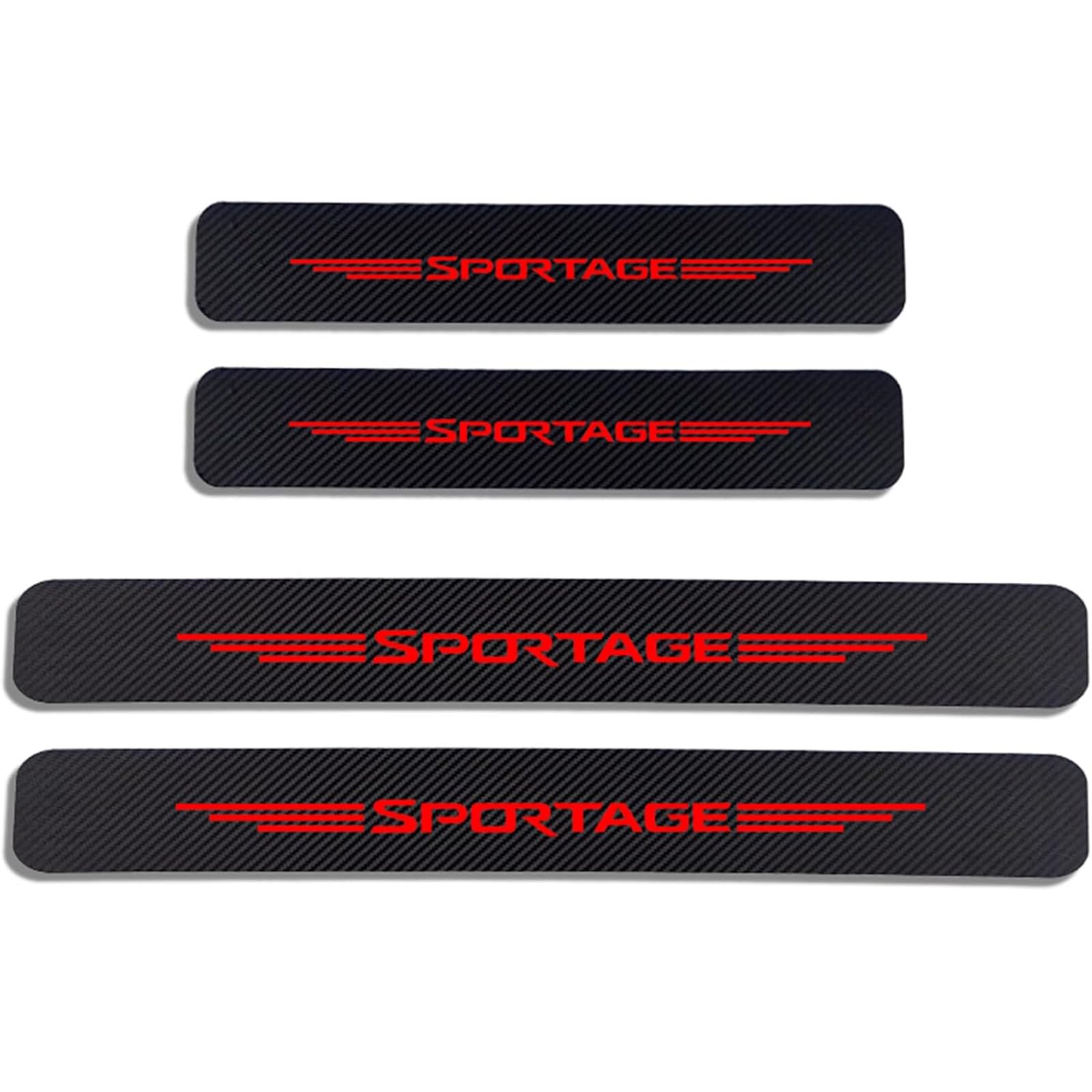 Auto Kohlefaser Einstiegsleisten Für K-ia Sportage Tuning Zubehör 4 STÜCKE Auto Scuff Plate Türschwelle Sill Aufkleber,Red von KLHYWEN