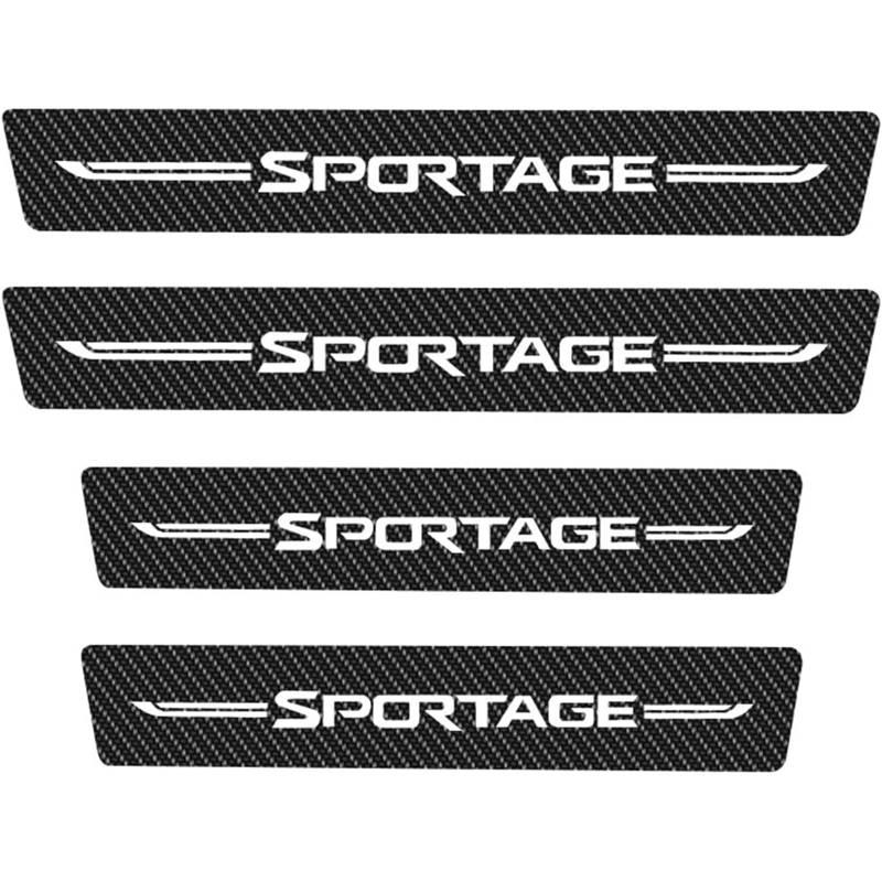 Auto Kohlefaser Einstiegsleisten Für KI-A Sportage 2005-2021 2022 Tuning Zubehör 4 STÜCKE Auto Scuff Plate Türschwelle Sill Aufkleber,White von KLHYWEN