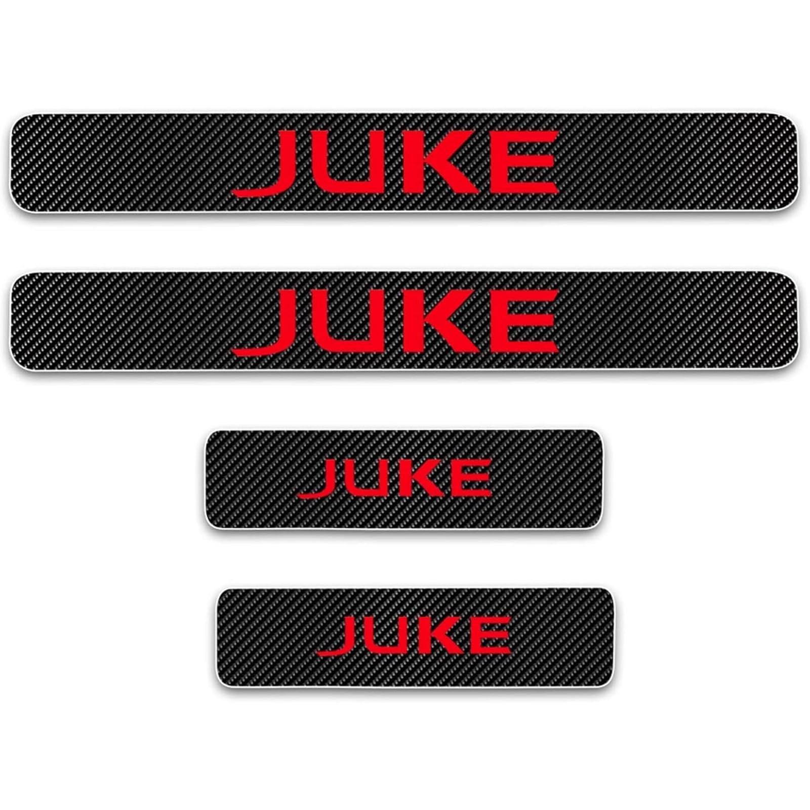 Auto Kohlefaser Einstiegsleisten Für NIS-san Juke Tuning Zubehör 4 STÜCKE Auto Scuff Plate Türschwelle Sill Aufkleber,Red von KLHYWEN