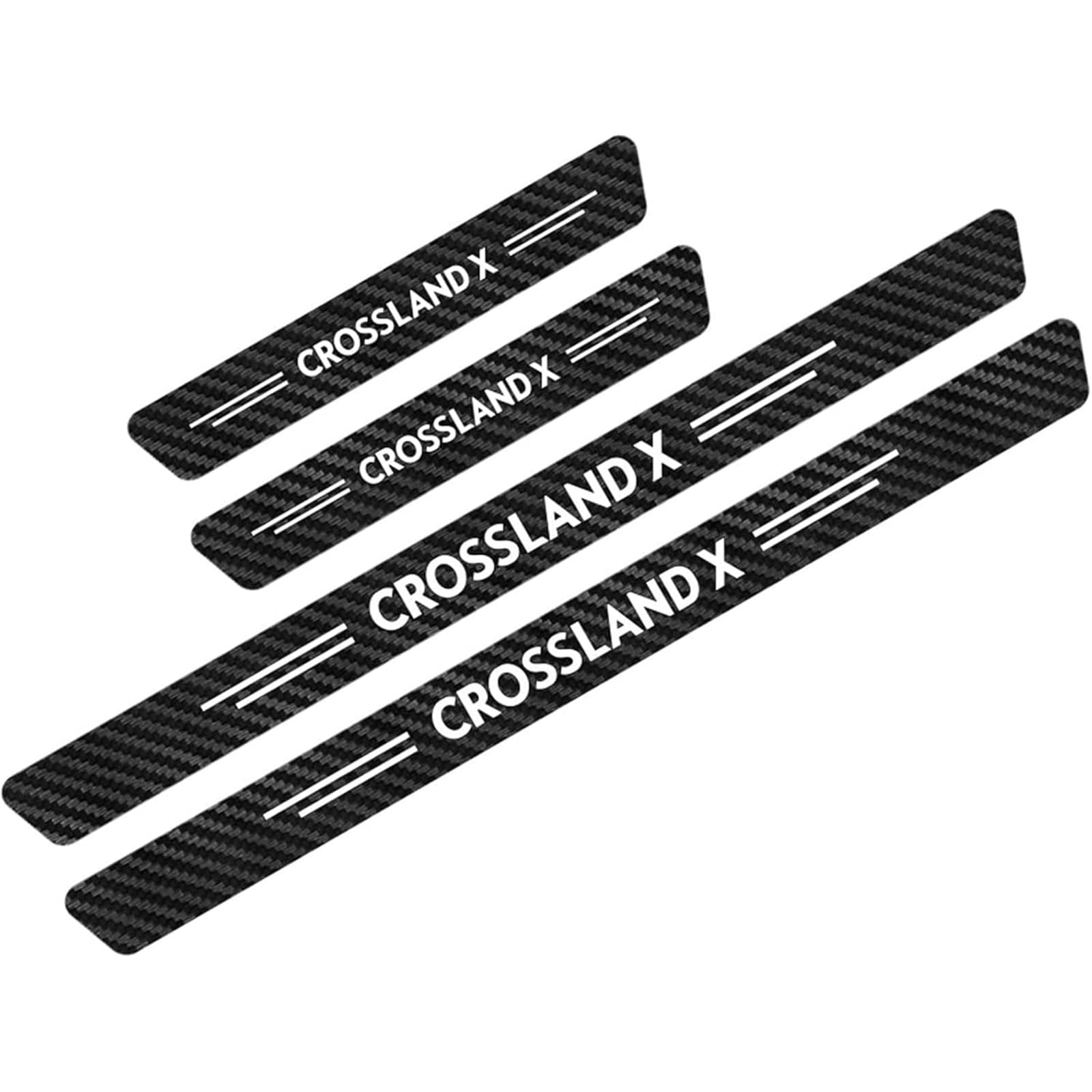 Auto Kohlefaser Einstiegsleisten Für Op-EL Crossland X Tuning Zubehör 4 STÜCKE Auto Scuff Plate Türschwelle Sill Aufkleber,White von KLHYWEN