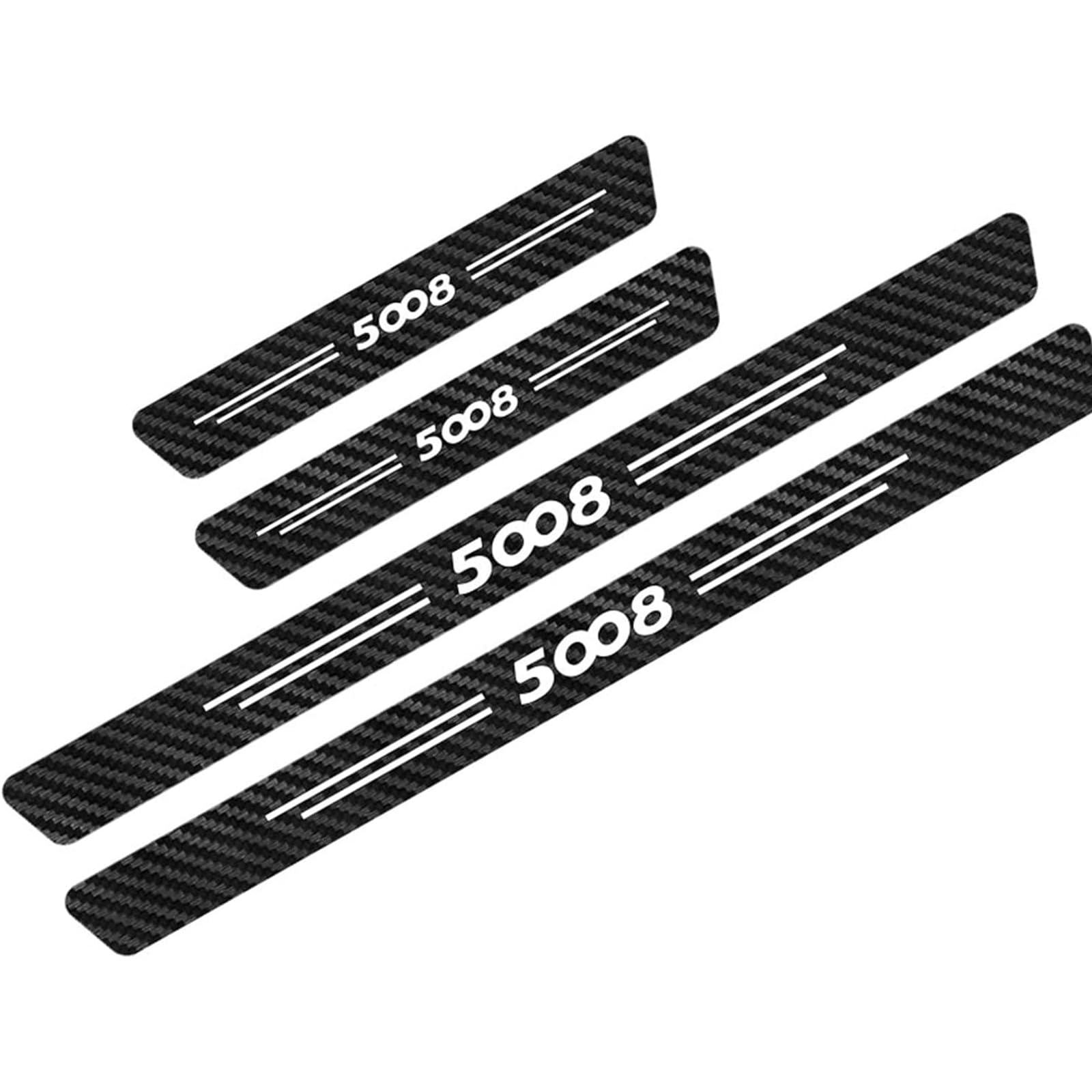 Auto Kohlefaser Einstiegsleisten Für Peu-geot 5008 Tuning Zubehör 4 STÜCKE Auto Scuff Plate Türschwelle Sill Aufkleber,White von KLHYWEN