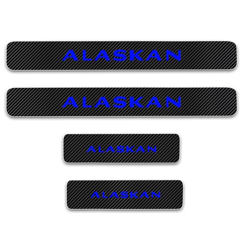 Auto Kohlefaser Einstiegsleisten Für Ren-Ault Alaskan Tuning Zubehör 4 STÜCKE Auto Scuff Plate Türschwelle Sill Aufkleber,Blue von KLHYWEN