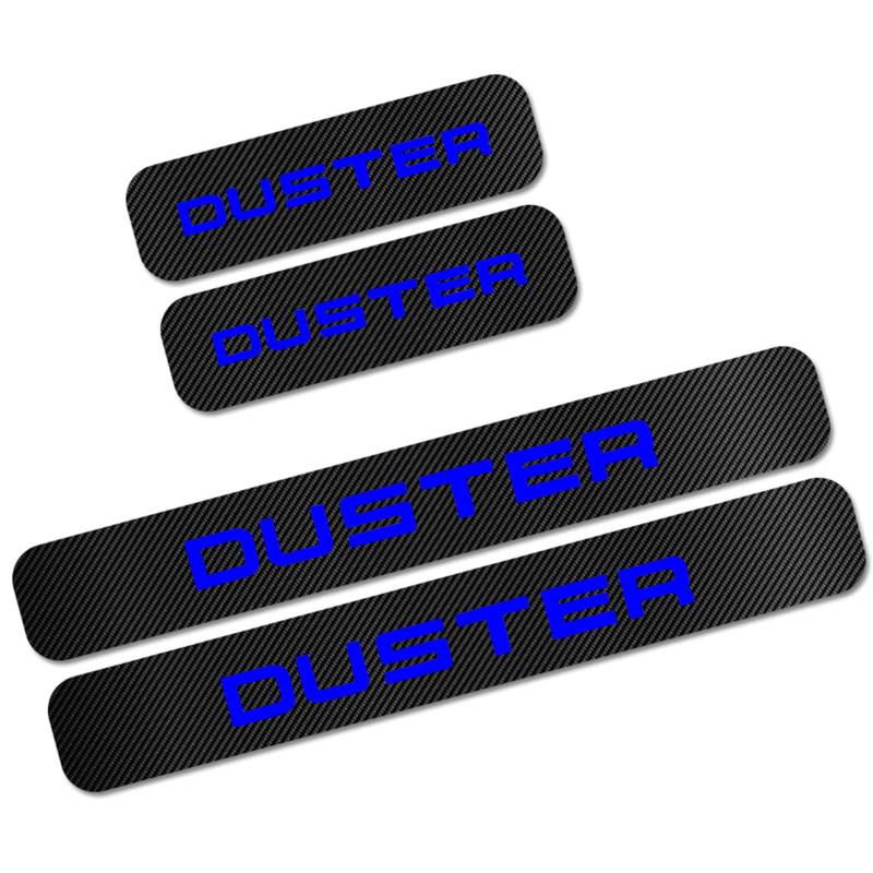 Auto Kohlefaser Einstiegsleisten Für Ren-Ault Dacia Duster Tuning Zubehör 4 STÜCKE Auto Scuff Plate Türschwelle Sill Aufkleber,Blue von KLHYWEN