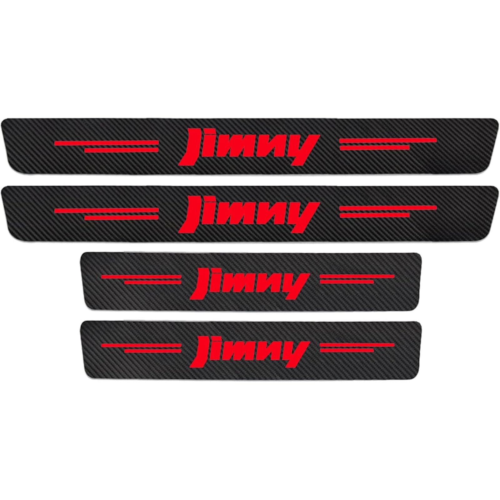 Auto Kohlefaser Einstiegsleisten Für Suz-uki Jimny JB23 JB33 JB43 JB64 JB74 Tuning Zubehör 4 STÜCKE Auto Scuff Plate Türschwelle Sill Aufkleber,Red von KLHYWEN