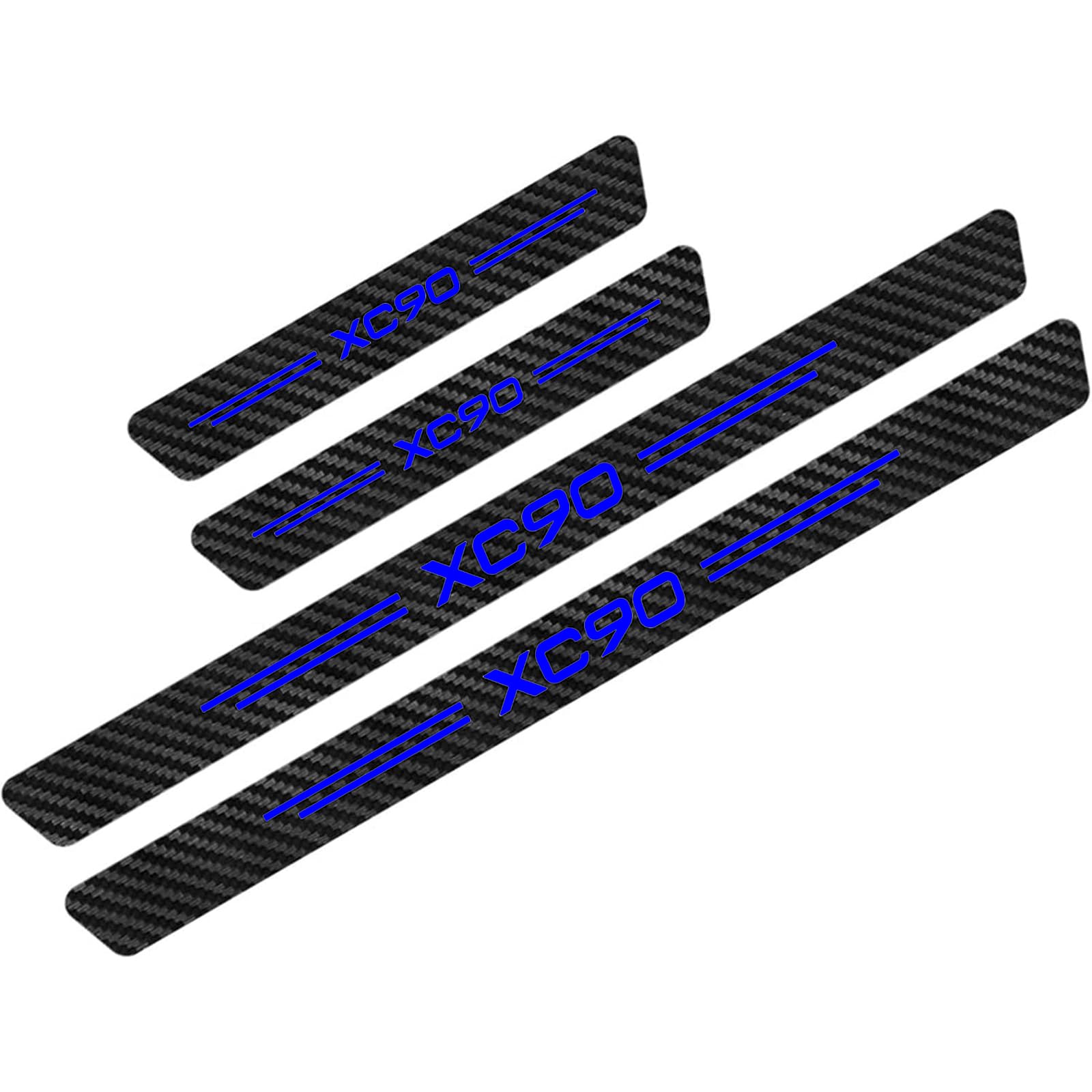 Auto Kohlefaser Einstiegsleisten Für Vo-lvo XC90 Tuning Zubehör 4 STÜCKE Auto Scuff Plate Türschwelle Sill Aufkleber,Blue von KLHYWEN