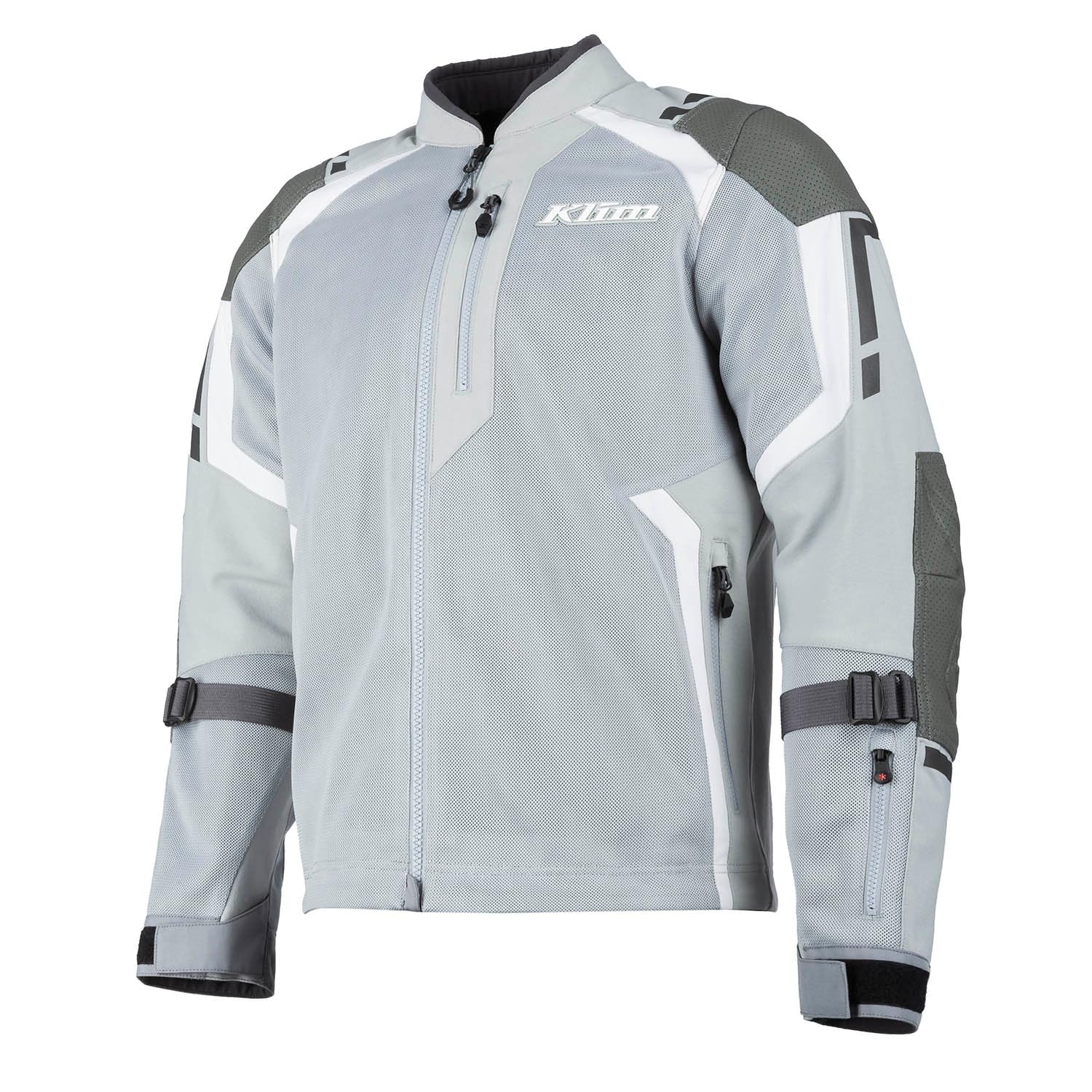 KLIM Induction Pro 2025 Perforierte Motorrad Mesh Leder-/Textiljacke, grau/weiß, 2XL von KLIM