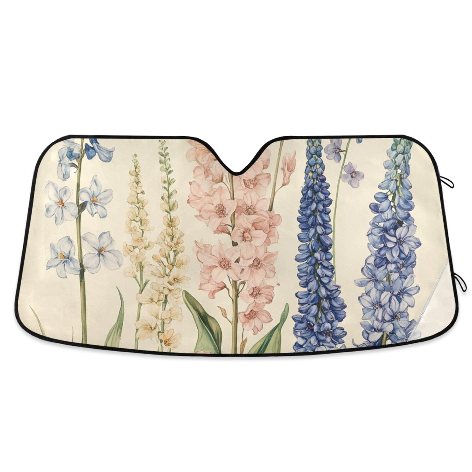 KLL Sonnenschutz für den Innenbereich, faltbarer Hitzeschild para sol para Ventana de casa, 134 x 69 cm, Delphinium Rose Beige von KLL