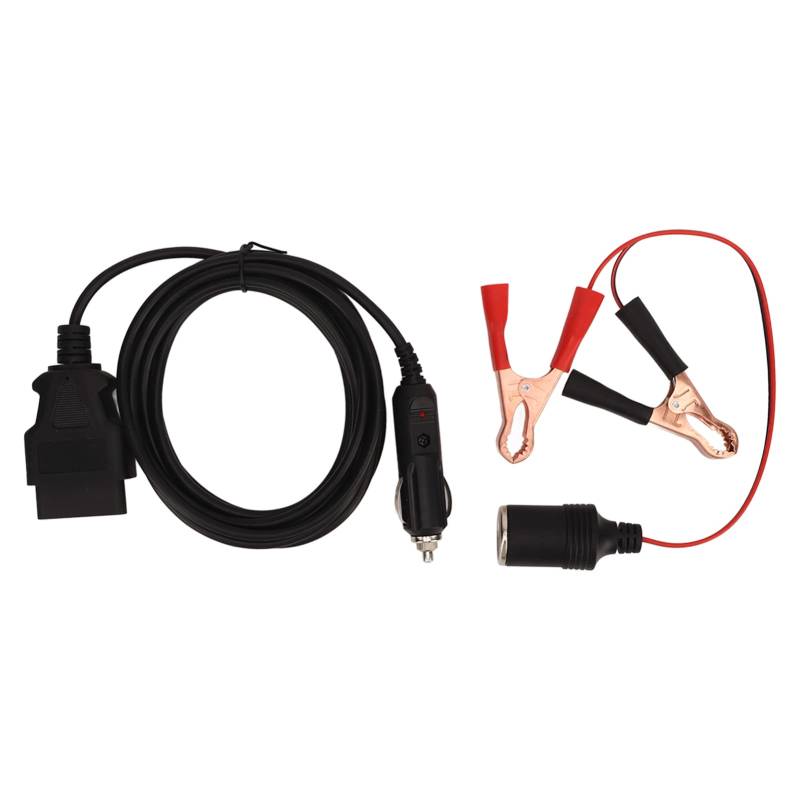 KLLJRFW OBD2-Speicherschoner mit Clip-Kabel, Speicherschoner mit Krokodilklemme, universelles Plug-and-Play, 12-V-Zigarettenanzünder-Buchse, ECU-Notstromversorgungskabel von KLLJRFW