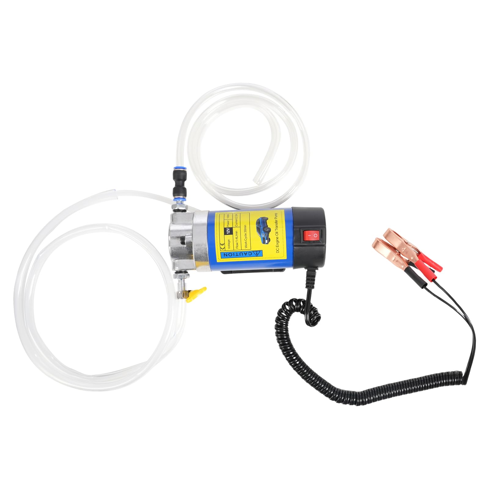 12V 100W Ölabsaugpumpe Zylindrisch Motorölförderpumpe Dieselpumpe Kraftstoffpumpe Diesel Transferpumpe 1-4 L/Min mit 3 Schläuchen von KLOOLIVE