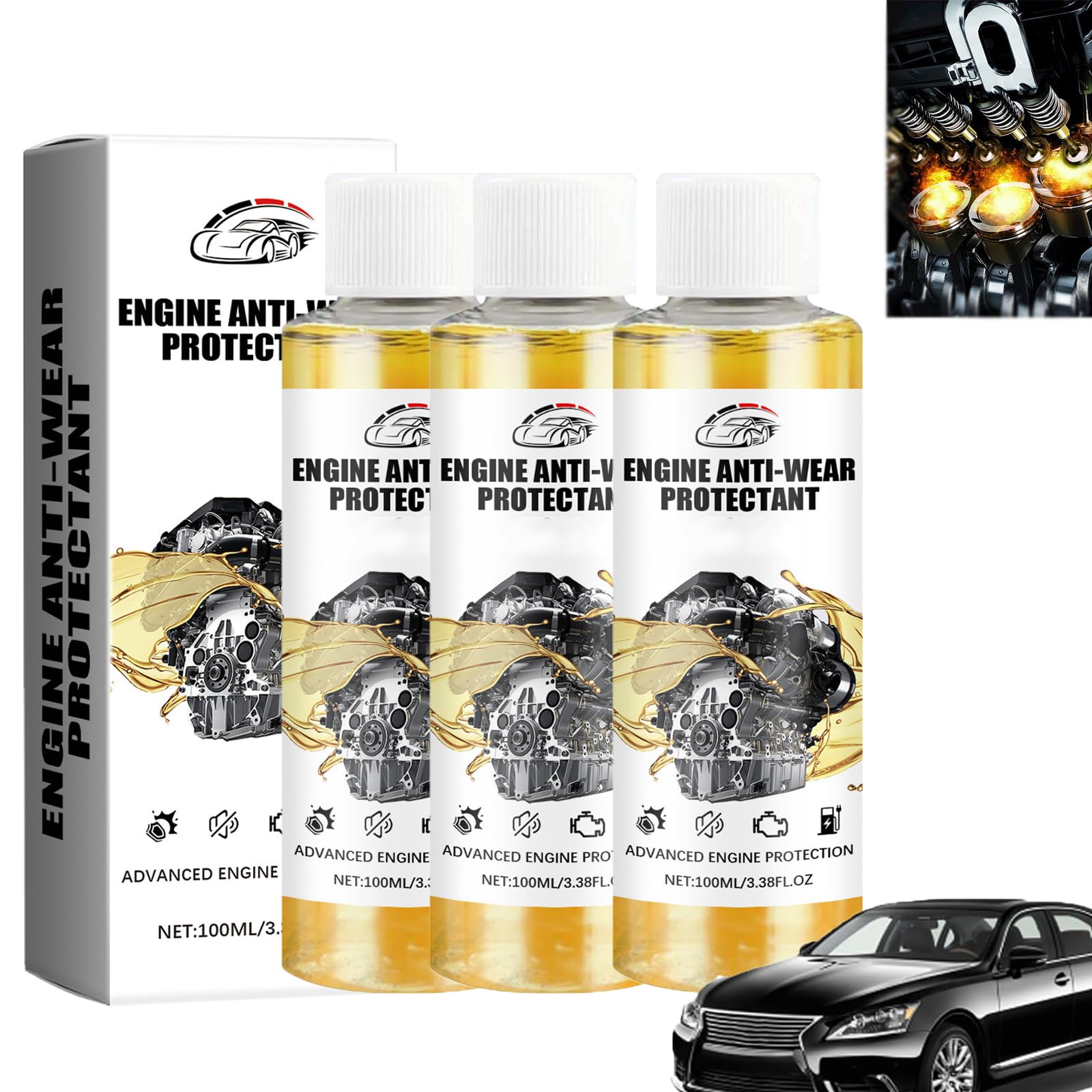 Anti-Wear Engine Treatment Oil Additive,Highly Effective Engine Anti-Wear Protectant,Anti-Friction Engine Performance Additive,Engine Anti Wear Protection Additive,Engine Protection (3PCS) von KLOUYHTY