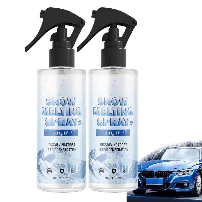 Car & Refrigerator De-Icing and Snow Spray,Snow Melting Spray for Car,Deicer Spray for Car Windshield,De-Icer Spray,Melting Ice & Snow Remover Car,Quick De-Icing,Prevent Freezing (2PCS) von KLOUYHTY