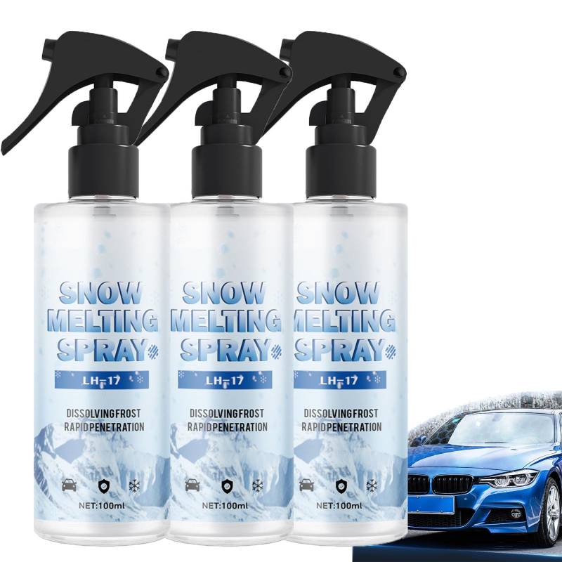 Car & Refrigerator De-Icing and Snow Spray,Snow Melting Spray for Car,Deicer Spray for Car Windshield,De-Icer Spray,Melting Ice & Snow Remover Car,Quick De-Icing,Prevent Freezing (3PCS) von KLOUYHTY